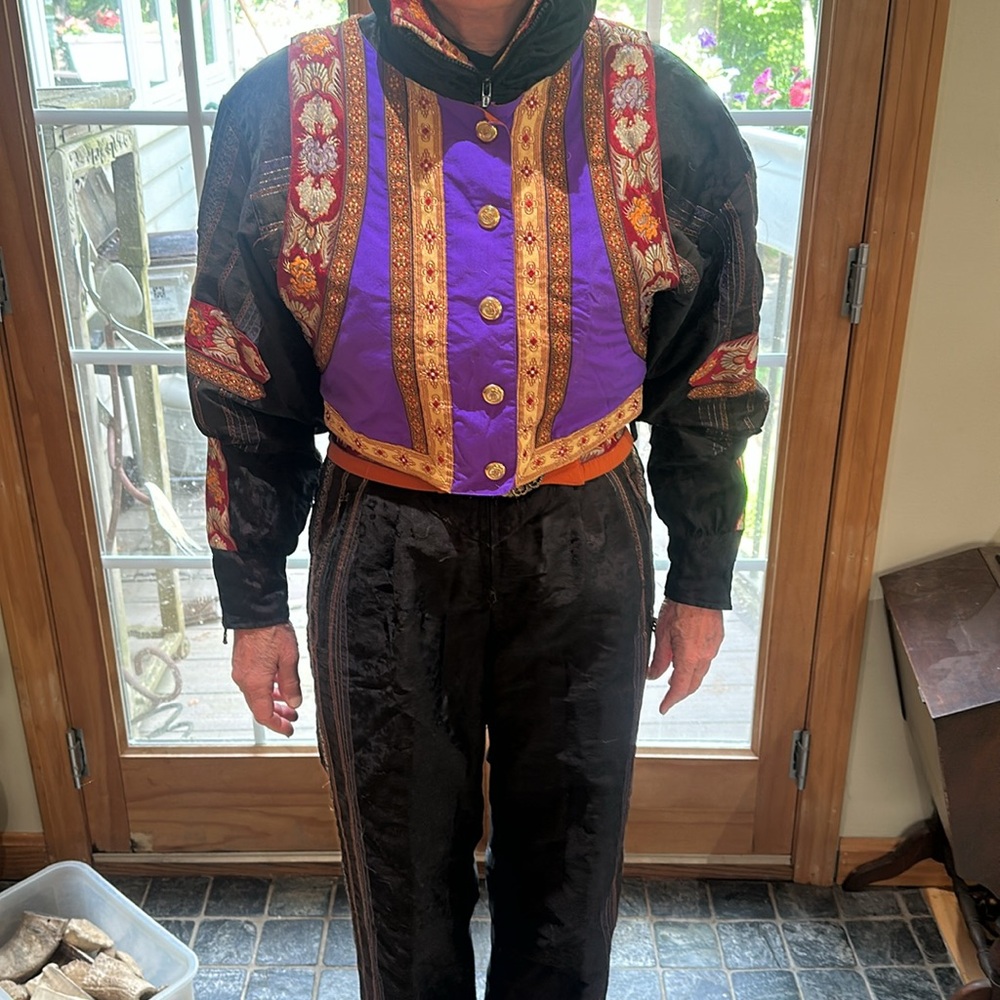 Bogner extensively embroidered multi colored Ski Suit with optional over vest